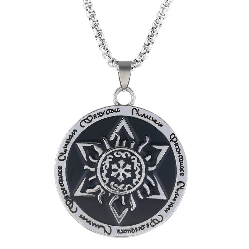 Personality Men's Women's Jewelry Vintage Cross Angel Wing Pendant Necklace  Long Stainless Steel Necklace Charms