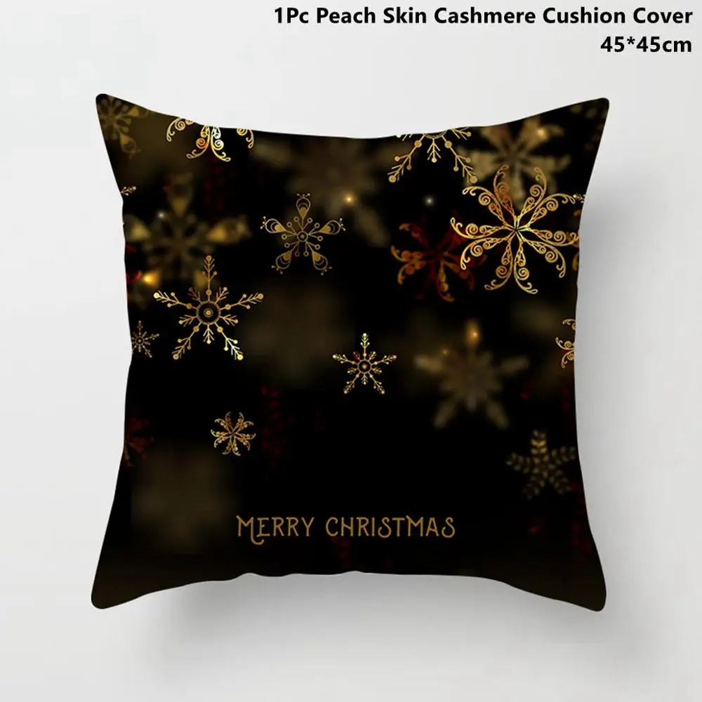 Taoup Gold Merry ChristmasTree Elk Garland Pillowcase Xmas Decor for Home Decor for Christmas Ornaments Xmas Noel New Year Gifts