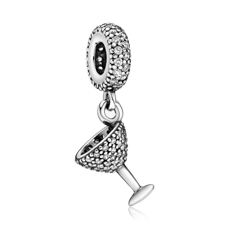 New Animal Footprint Musical Note Safety Chain Crown Boy Pendant Fits Pandora Charm Bracelet DIY Women's Original Beading Gifts