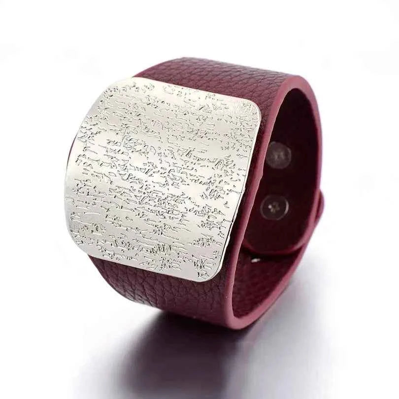 Leather Wide Wrist Bracelet