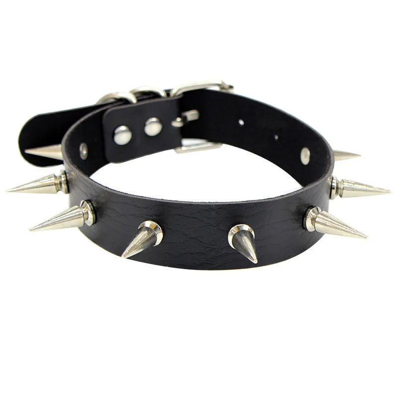 Red Long Spike Choker Punk Collar Women Men Rivets Studded Chocker Necklace 2021 Fashion Goth Jewelry Metal Gothic Accessories