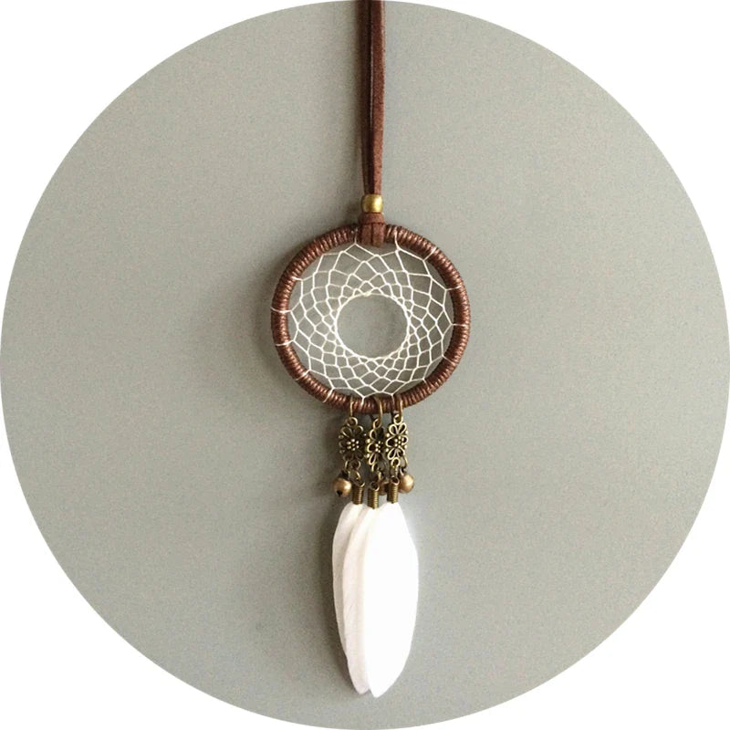 5cm Diameter small dream catcher indian feather dream catchers with jingle bells car home hanging best gift craft