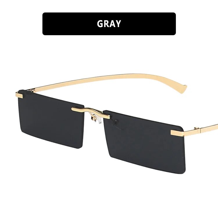 Rimless Rectangle Women's Sunglasses 2023 Luxury Brand Desigb Tinted Lens Sun Glasses Fashion Square Eyewear Shades for Female