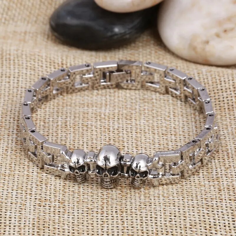 Black Fire Dragon Beads Bracelets Men Vintage Halloween Jewelry Alloy Metal Bracelets&Bangles Homme Drop Shipping