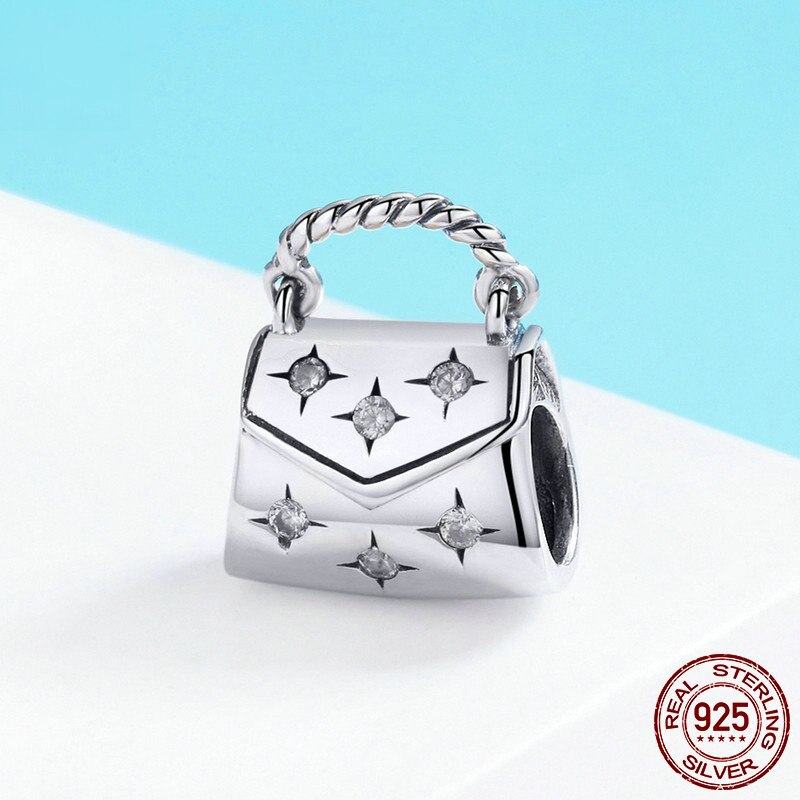 Hiyong 925 Sterling Silver Bracelet Small Bag Pendant Charm Bracelets &amp; Bangles For Women Silver Chain Pendant Bracelets Gifts