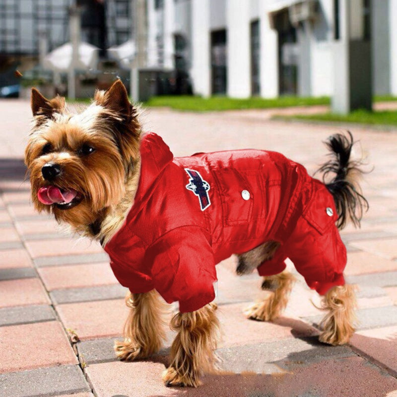 Winter Warm Dog Clothes Fleece Dog Coat Pet Hooded Jumpsuit For Small Medium Dog Cats Super Thicken Dog Jacket Pet Overalls