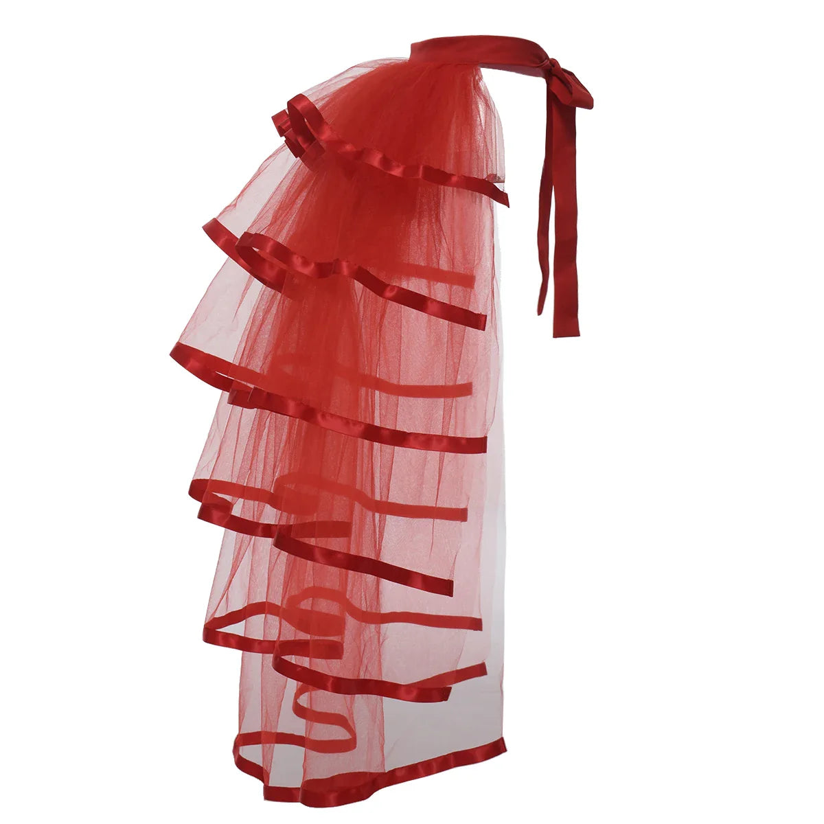 Steampunk Skirt Ruffles Tulle Overskirt Women Lady Gothic Punk Sexy Lolita Cocktail Party Puffy Mermaid Overskirts