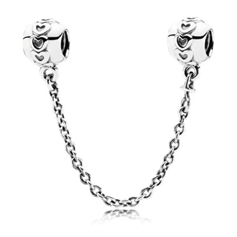New Animal Footprint Musical Note Safety Chain Crown Boy Pendant Fits Pandora Charm Bracelet DIY Women's Original Beading Gifts
