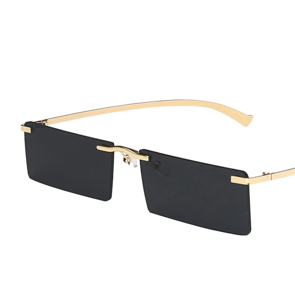 Rimless Rectangle Women's Sunglasses 2023 Luxury Brand Desigb Tinted Lens Sun Glasses Fashion Square Eyewear Shades for Female