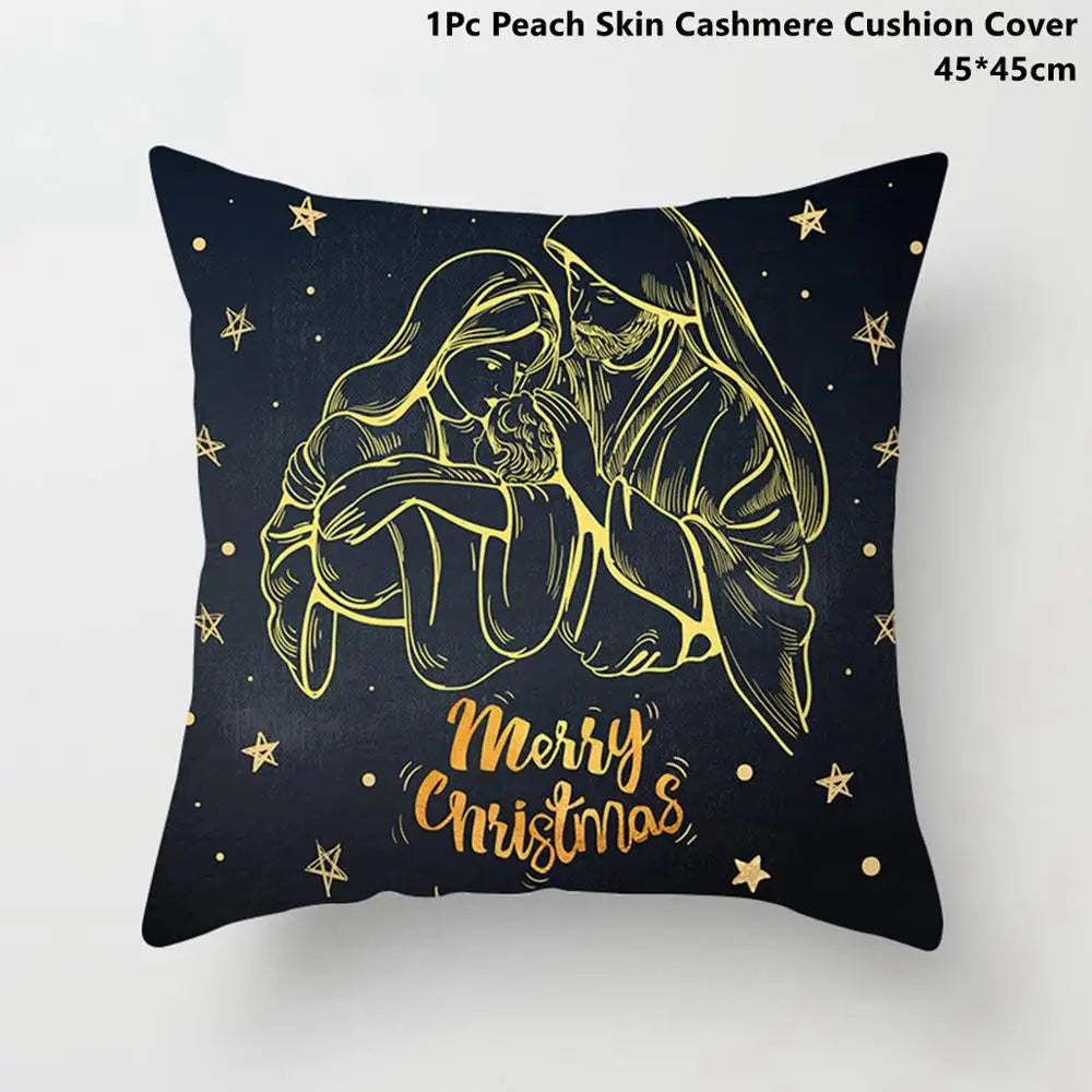Taoup Gold Merry ChristmasTree Elk Garland Pillowcase Xmas Decor for Home Decor for Christmas Ornaments Xmas Noel New Year Gifts