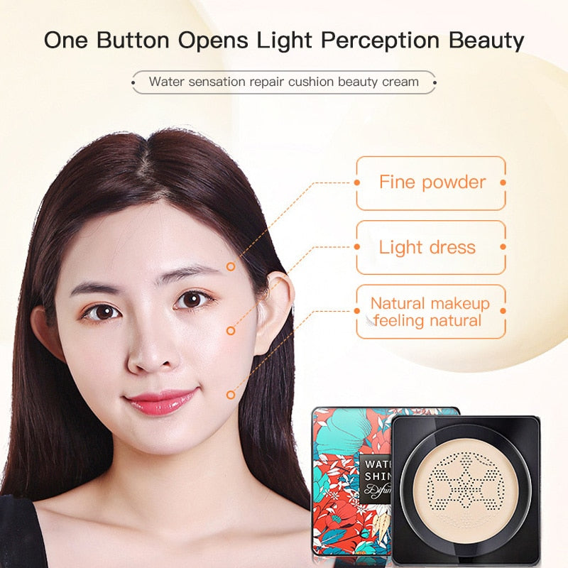 Air Cushion Mushroom Head CC Cream Concealer Whitening Concealer Moisturizing BB Cream Makeup  Up with Mushroom Puff TSLM1