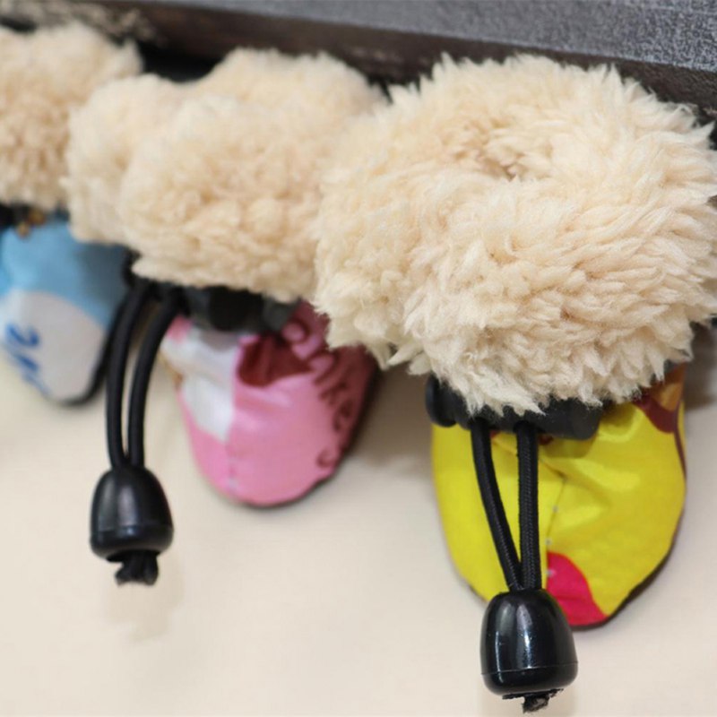 4PCS Dog Shoes Winter Super Warm Cotton Shoes Anti Slip Dog Boots Dogs Paw Protectors Puppy Shoes Pet Product Dog Accessories