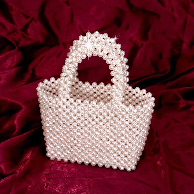 SEKUSA Beded women evening bags diamonds shell lady small day clutches party dinner wedding bridal hollow pearl handbags purse