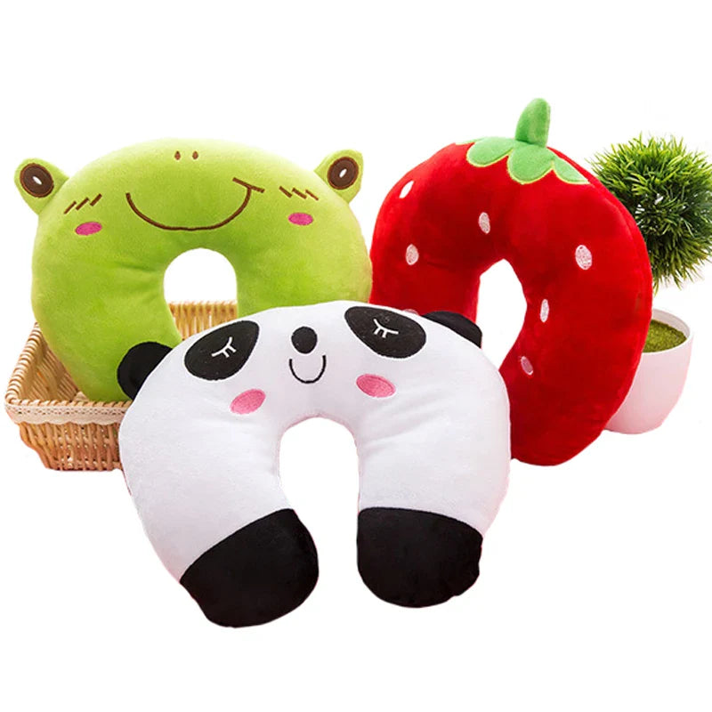 Baby Pillow Multi-Animals Design Plush Super Soft Kids Headrest   Neck Protector Travel Toys for 0-4 Years YYT101