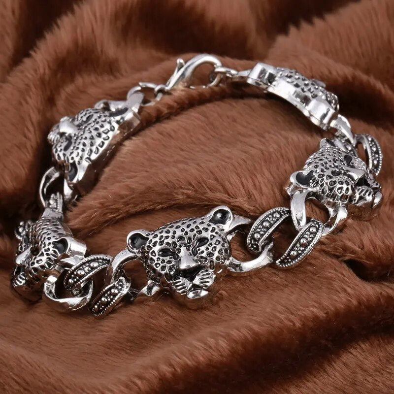 Black Fire Dragon Beads Bracelets Men Vintage Halloween Jewelry Alloy Metal Bracelets&Bangles Homme Drop Shipping