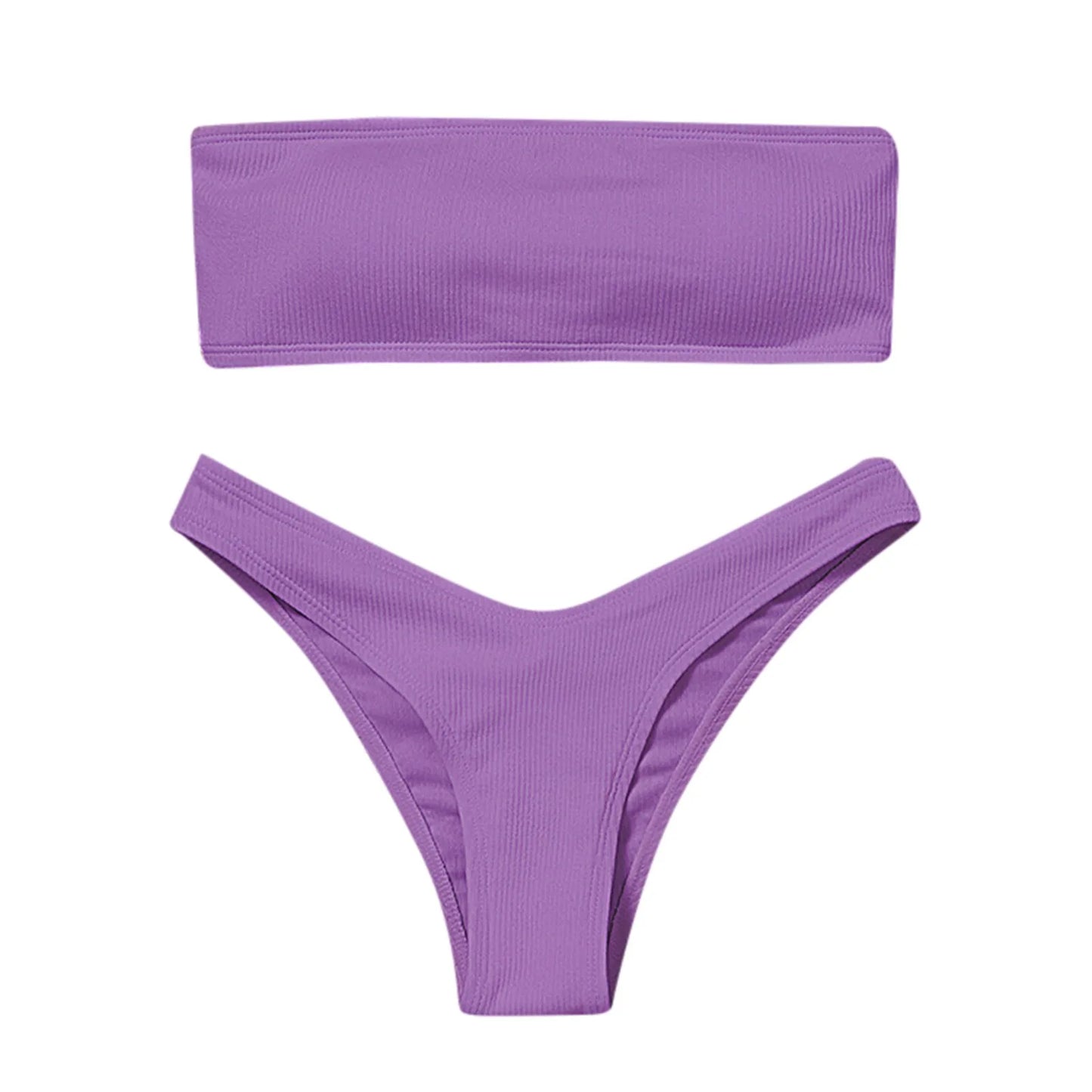 Two Piece Swimsuit Women Sexy Bikini Set Ruffle High Waisted Swimsuits 2 Piece Women's Bikini High Waisted Tummy Control New LW