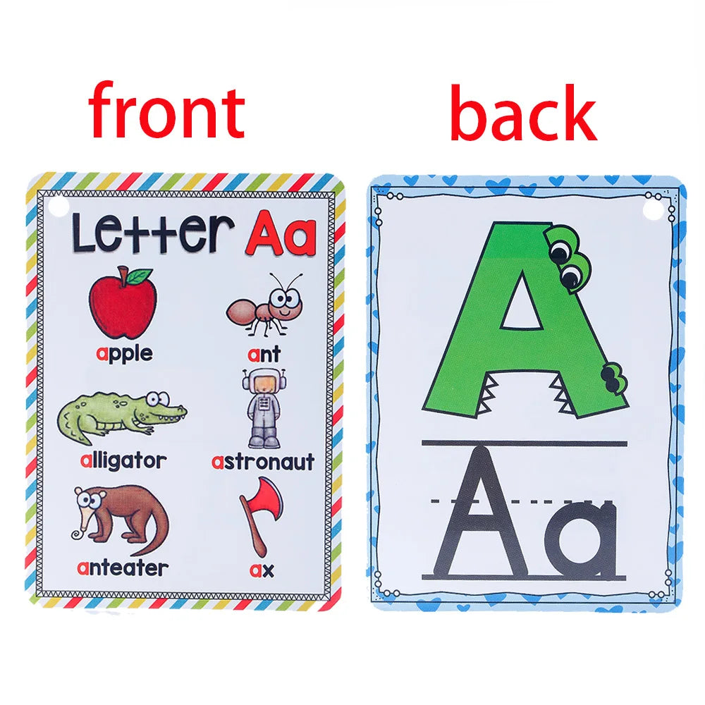 Alphabet 26 Letters 156 Phonics Words English Flash Cards Early Development Educational Toys Children Kids Montessori Learning T