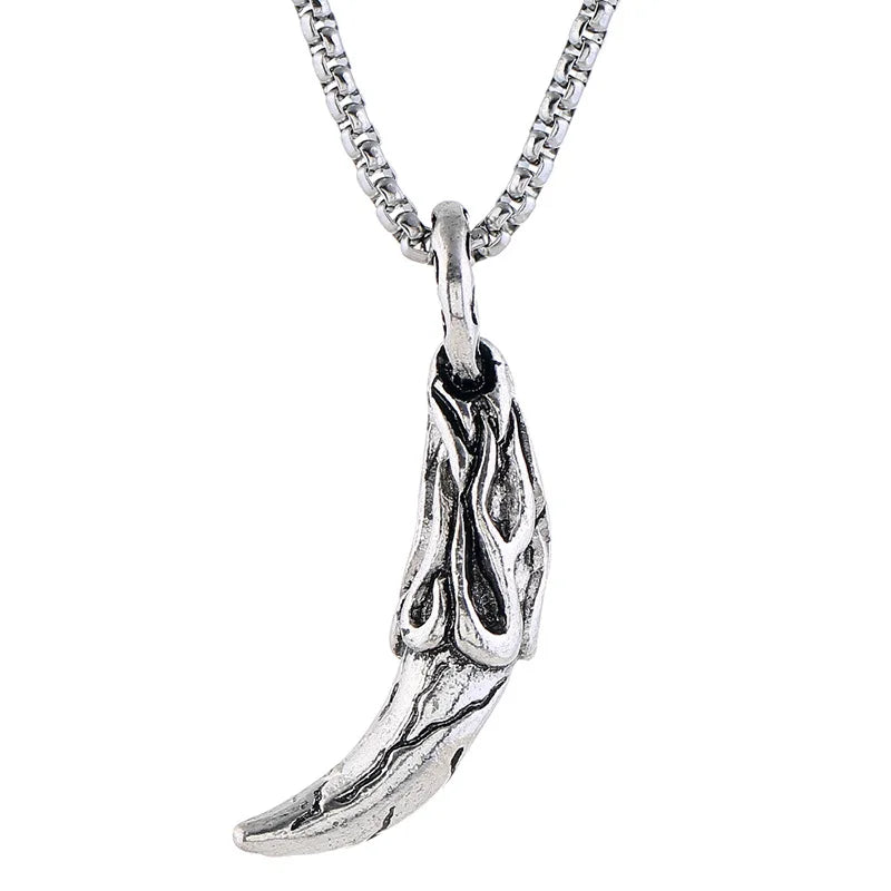 Personality Men's Women's Jewelry Vintage Cross Angel Wing Pendant Necklace  Long Stainless Steel Necklace Charms