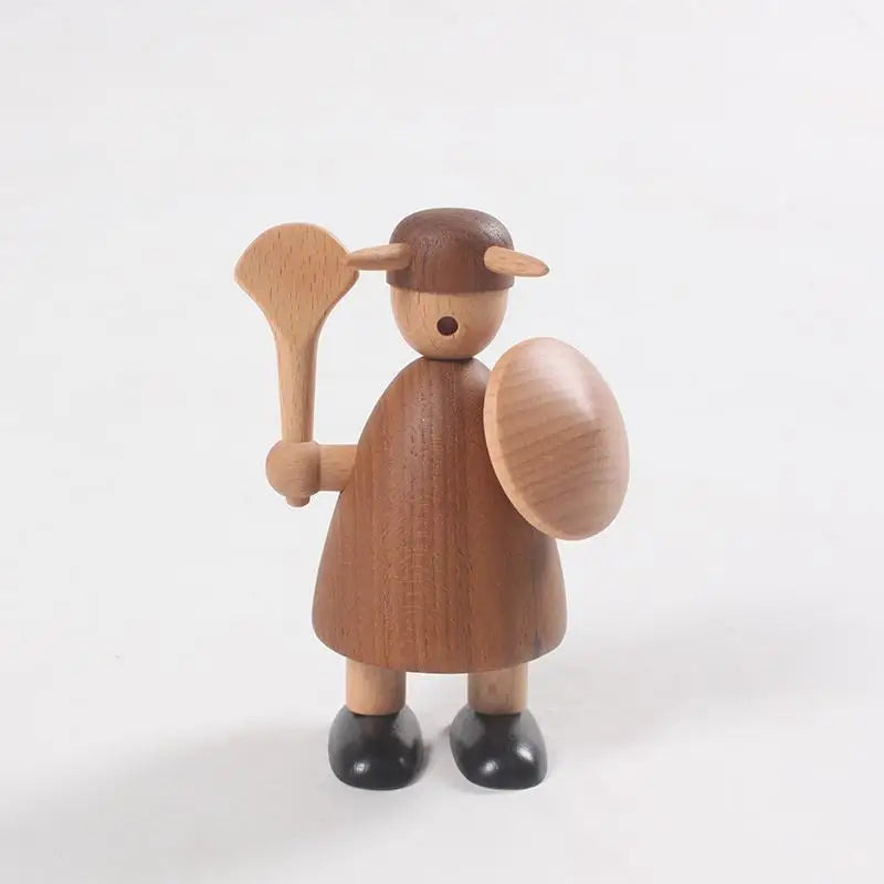 Original Wood Carving Vikings Home Decoration as for Creative Christmas Birthday Gift to Decor Interior Living Room  Figurines