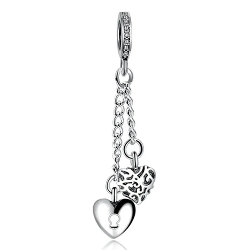 New Animal Footprint Musical Note Safety Chain Crown Boy Pendant Fits Pandora Charm Bracelet DIY Women's Original Beading Gifts