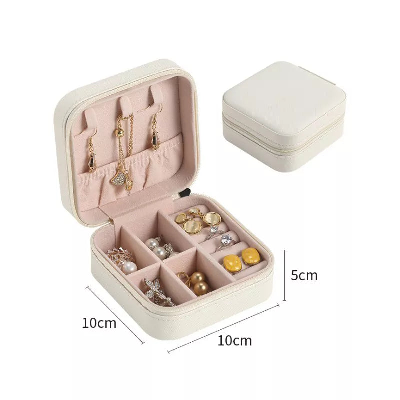 2022 Portable Jewelry Box Jewelry Organizer Display Travel Jewelry Case Boxes Button Leather Storage Zipper Jewelers Joyero
