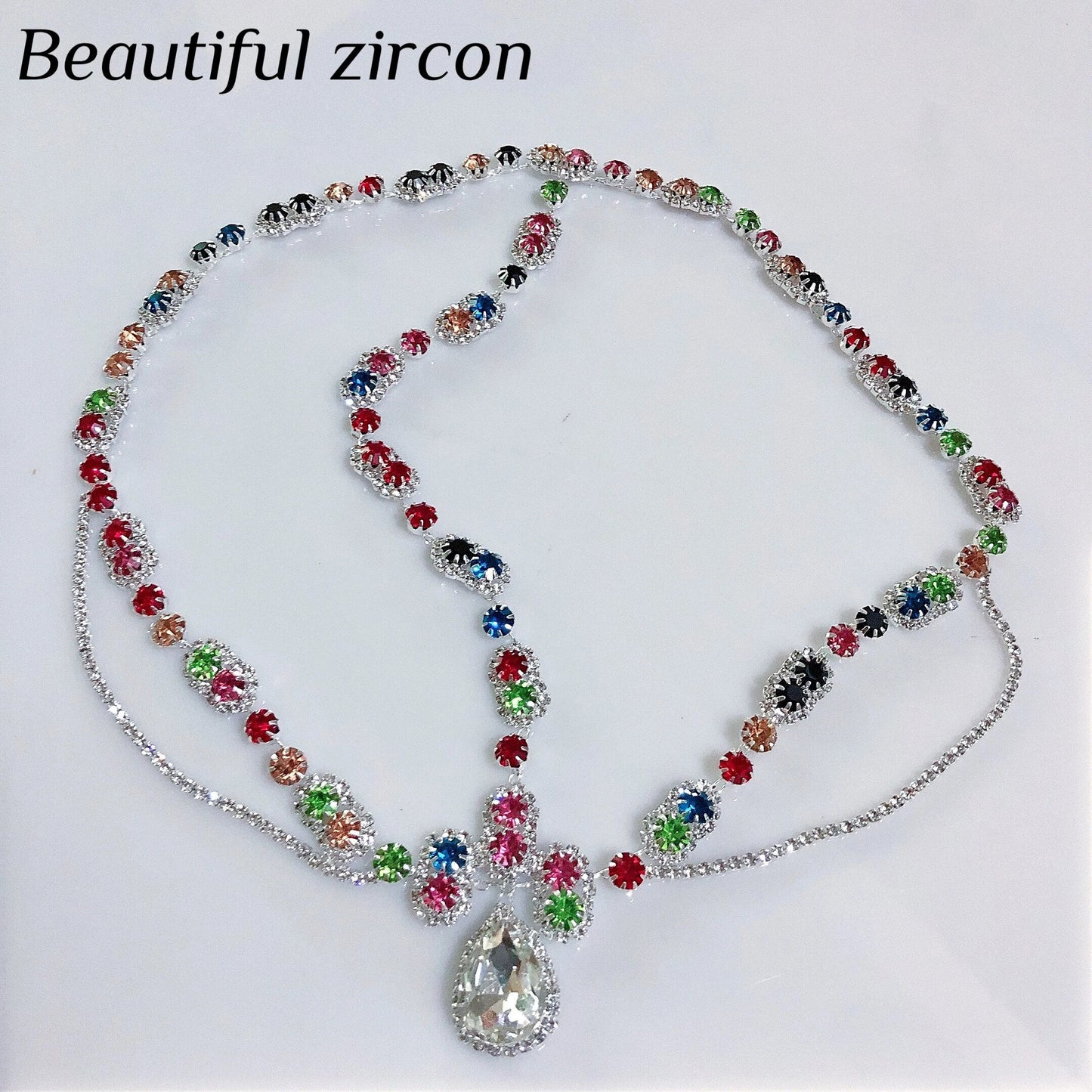 Crystal forehead with Wedding Bridal Hair chain headdress women's shiny Rhine Stone Bridal Wedding Hair Jewelry