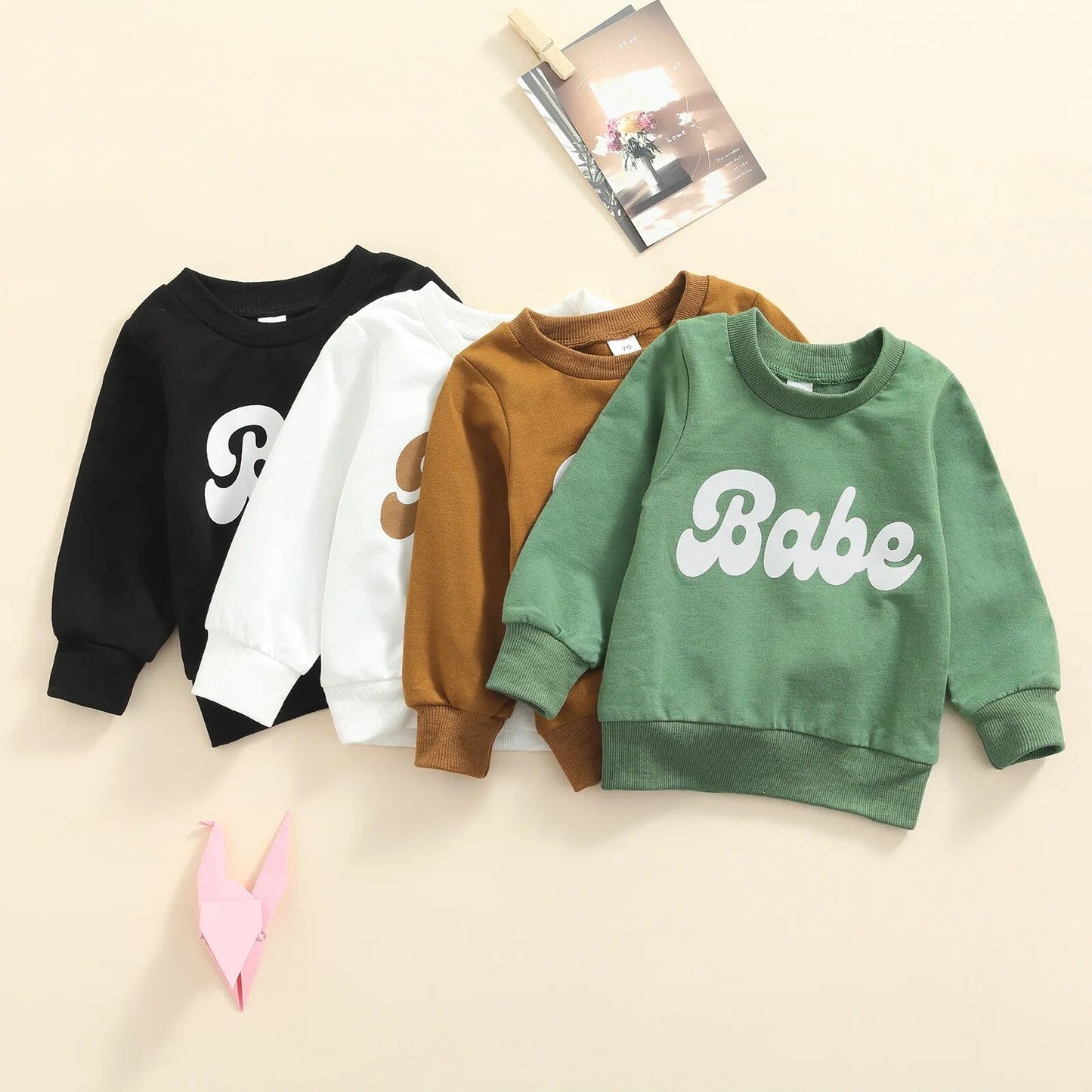 FOCUSNORM 4 Colors Lovely Baby Girls Boys Sweatshirt Tops Outfits 0-3Y Letter Printed Long Sleeve Pullover Outwear