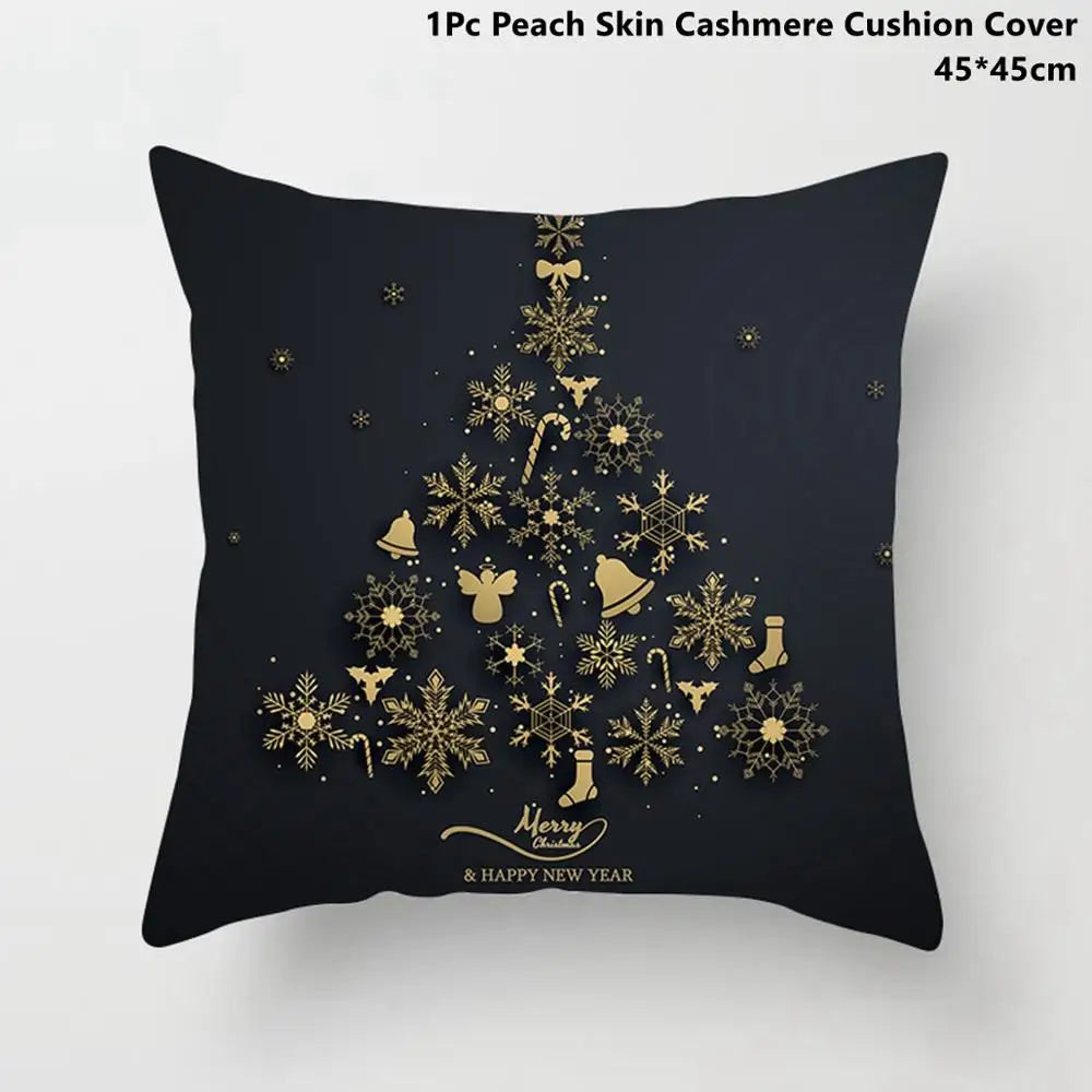 Taoup Gold Merry ChristmasTree Elk Garland Pillowcase Xmas Decor for Home Decor for Christmas Ornaments Xmas Noel New Year Gifts