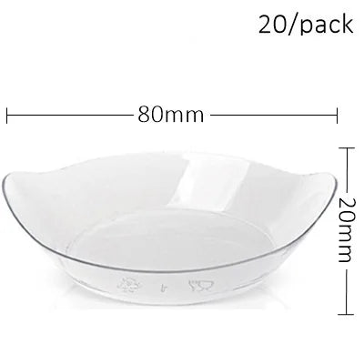 20 Pieces x Home Party Disposable Plastic Tableware Supplies, 70*44mm/60ml Petal Dessert Cake Bowl