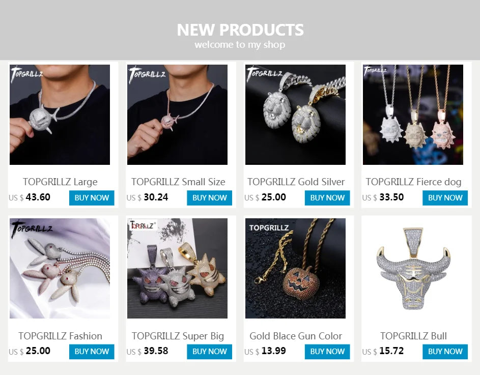 TOPGRILLZ Iced Out Cubic Zircon Bling Animal Elephant Necklace & Pendant Men Women Hip Hop Rock Jewelry CZ Necklace For Gifts