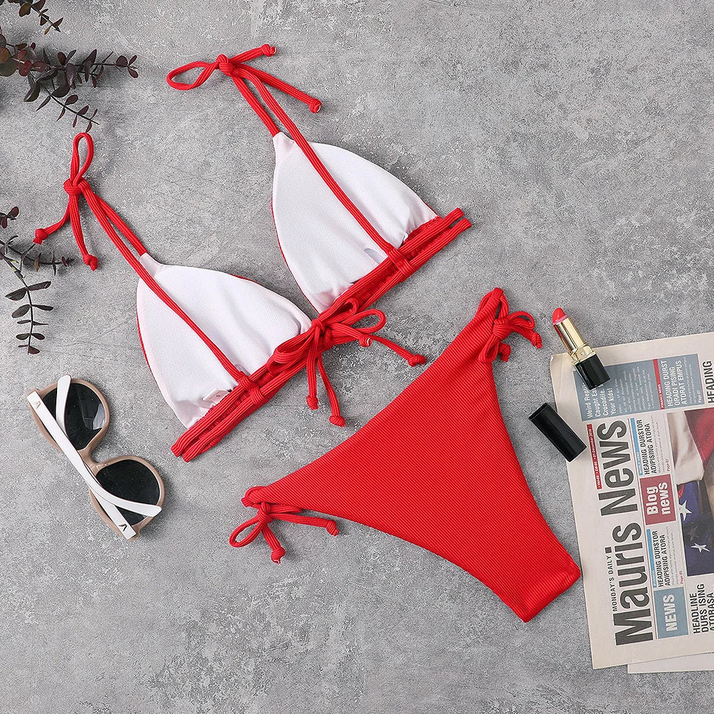 Latest sexy bikini women's Mini swimsuit women's bikini suit women's lace up swimsuit