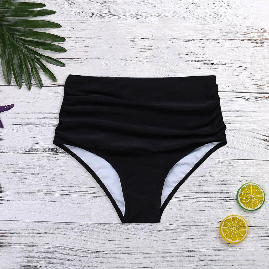Fashion Bikini Panties Women Black Pants High Waisted Bikini Swim Pants Shorts Bottom Swimsuit Swimwear Female High Waist 2021