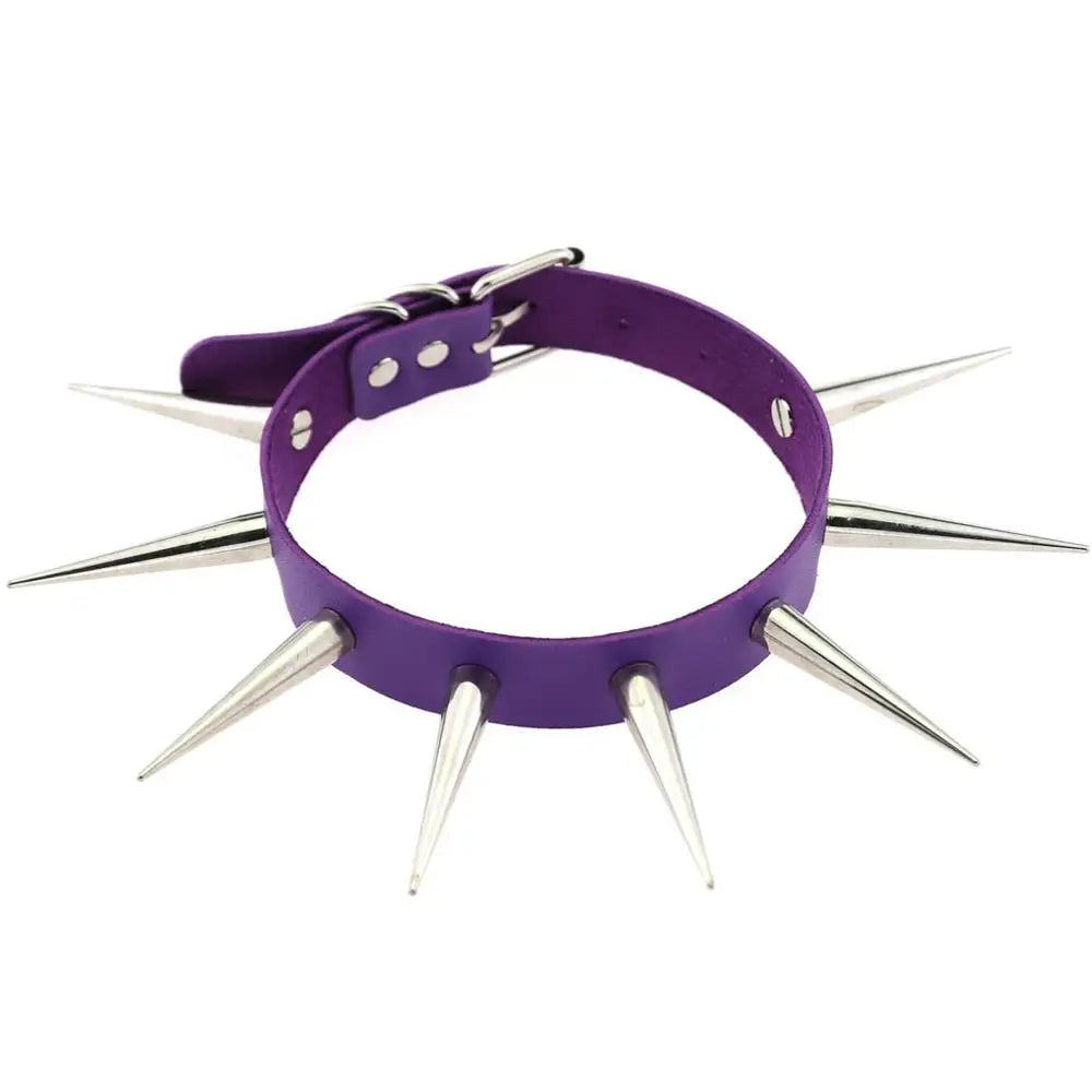 Big Long Spiked Choker Punk Collar Women Men Rivets Studded Chocker Chunky Necklace  Goth Jewelry Metal Gothic Emo  Accessories