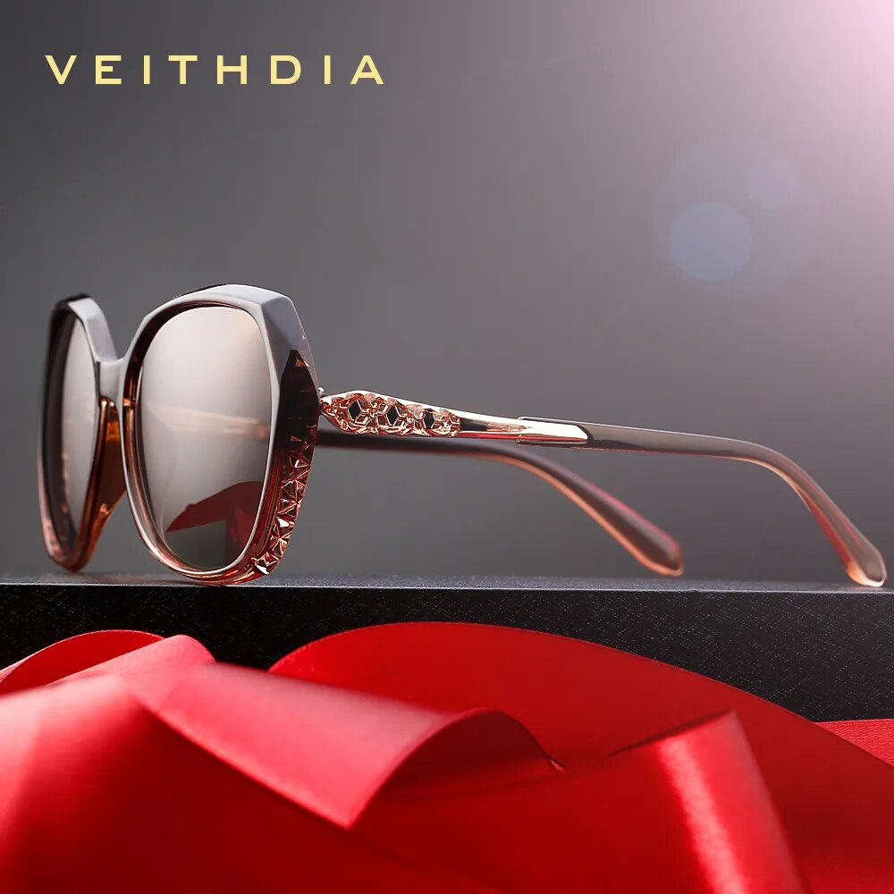 VEITHDIA Women's Sunglasses Fashion Polarized UV400 Gradient Lens Luxury Ladies Designer Eyewear Accessories For Female 3159