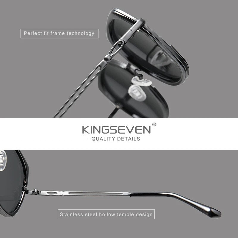 KINGSEVEN Women's Sunglasses Polarized Gradient Lens Luxury Ladies Butterfly Design Stainless Steel Sun glasses Accessories