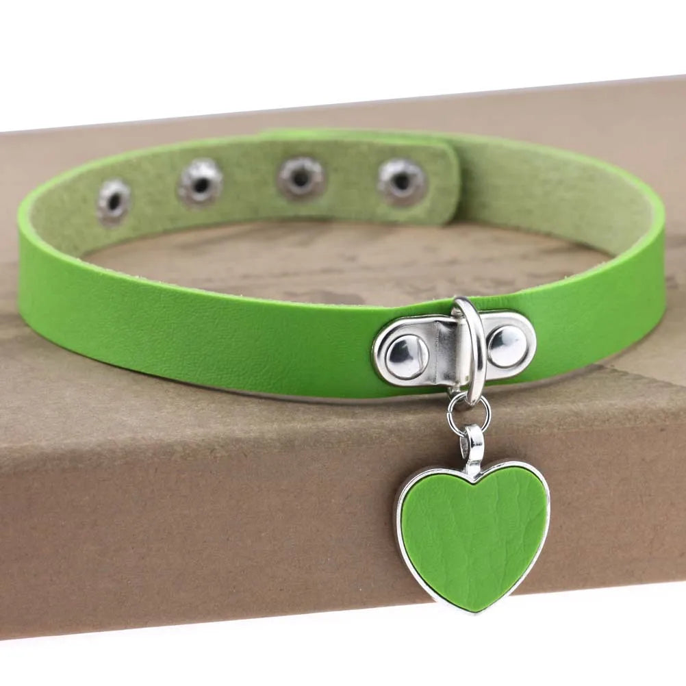 Halloween Cosplay Goth Green Choker Collar Necklaces For Women Emo Punk Balck Spike Geometry Pendant Necklace Y2K Jewelry Gifts