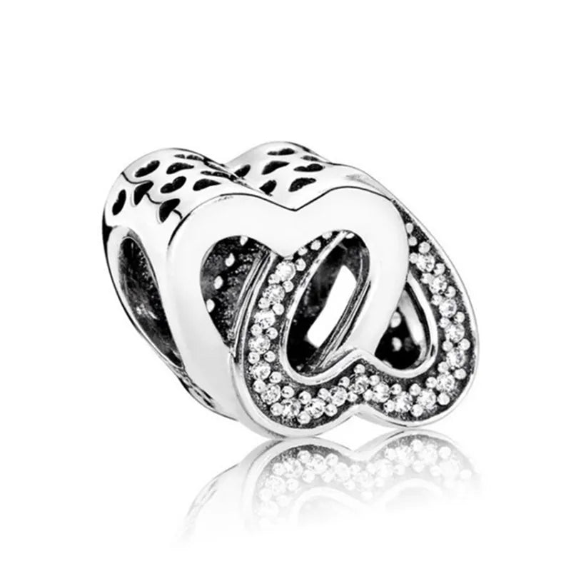 New Animal Footprint Musical Note Safety Chain Crown Boy Pendant Fits Pandora Charm Bracelet DIY Women's Original Beading Gifts