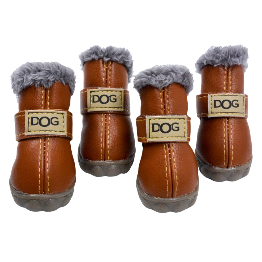 4Pcs/Set Winter Pet Dog Shoes Warm Snow Boots Waterproof Fur Small Dogs Non Slip Shoes For ChiHuaHua Pug Pet Product
