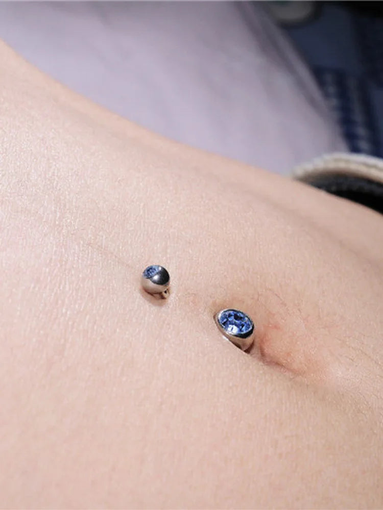 Women Sexy Summer Jewelry 14G Medical Titanium Barbell CZ Zircon Navel Piercing Bar 16G 10mm Belly Button Rings Pircing Ombligo