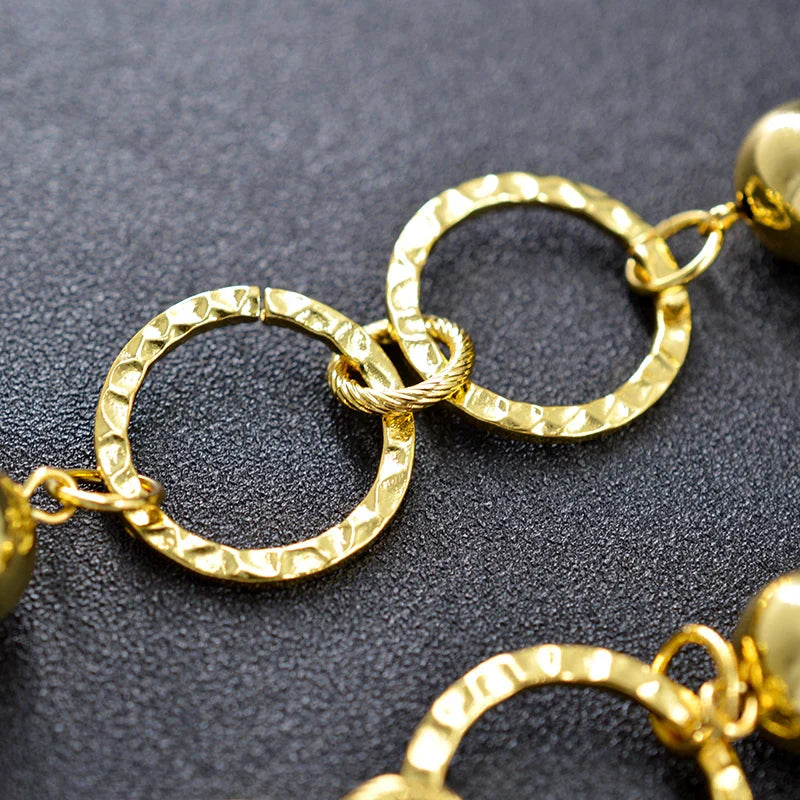 Sunny Jewelry Fashion Jewelry 2021 Round Ball Necklace Long Chain Women's  Jewelry High Quality  For Daily Wear Gift Anniversary
