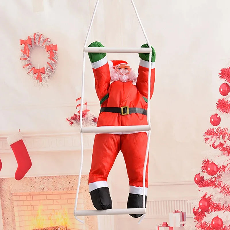 Marry Christmas Santa Claus Hanging Doll Window Navidad Christmas Tree Ornament Xmas Outdoor Door Wall Decoration New Year 2022