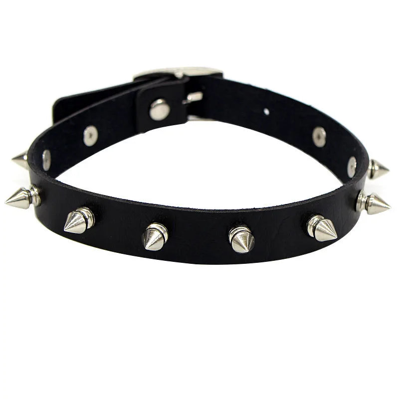 Red Long Spike Choker Punk Collar Women Men Rivets Studded Chocker Necklace 2021 Fashion Goth Jewelry Metal Gothic Accessories