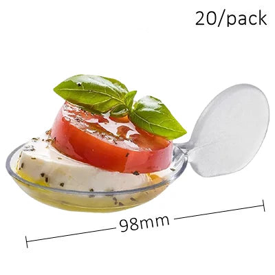 20 Pieces x Home Party Disposable Plastic Tableware Supplies, 70*44mm/60ml Petal Dessert Cake Bowl