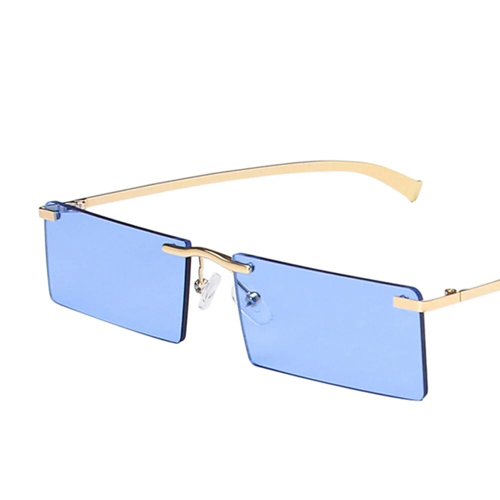 Rimless Rectangle Women's Sunglasses 2023 Luxury Brand Desigb Tinted Lens Sun Glasses Fashion Square Eyewear Shades for Female