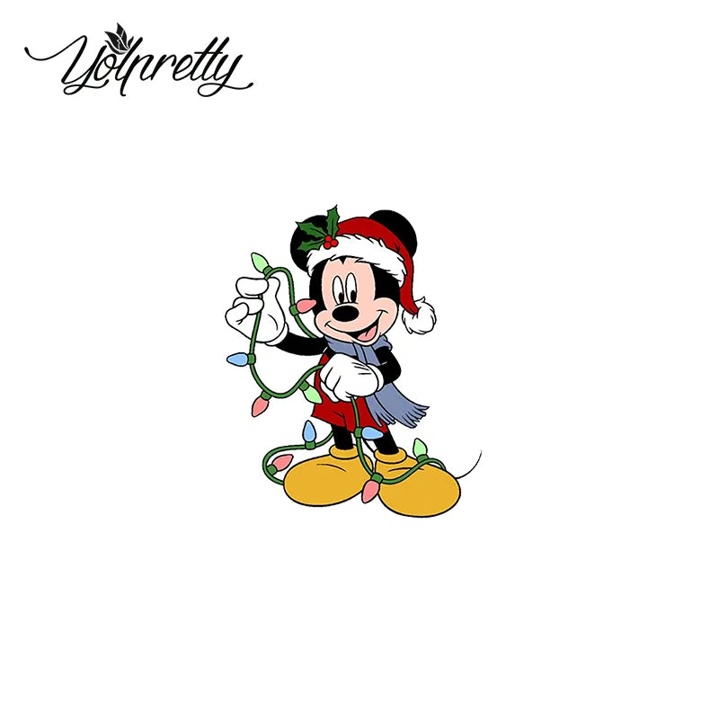 Christmas Mickey Mouse Minnie Pluto Cartoon Acrylic Brooches Resin Epoxy Acrylic Badge