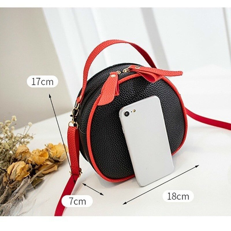 New Ladies Lychee Pattern Hit Color Cherry Small Backpack Simple Cherry Messenger Shoulder Bag Mini Handbag