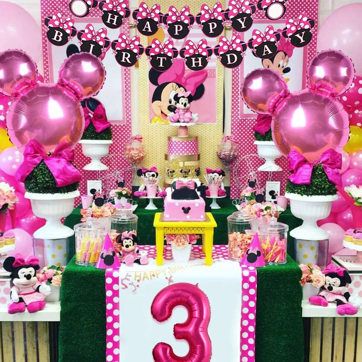 Disney Minnie Mouse 1st birthday decor baby girl favor Party decor for baby girl diy birthday balloon decor baby shower gifts