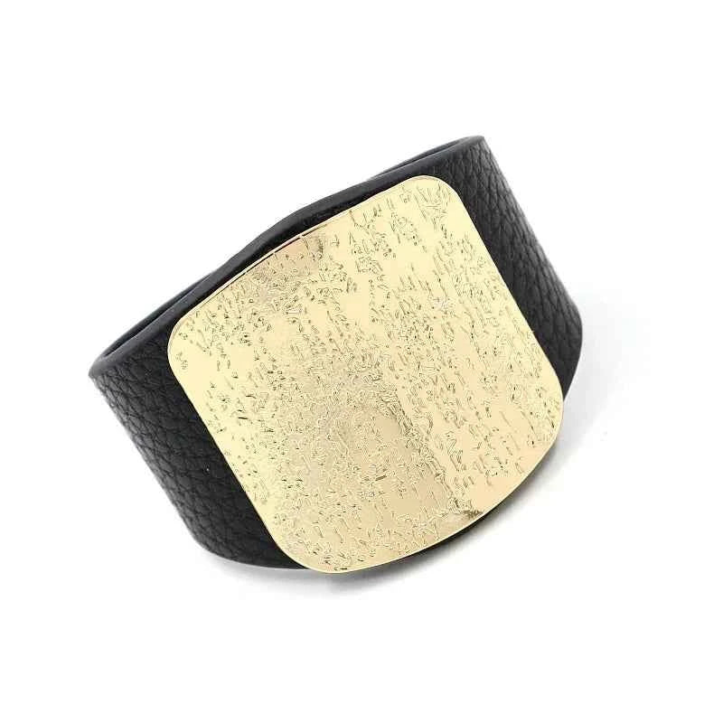 Leather Wide Wrist Bracelet