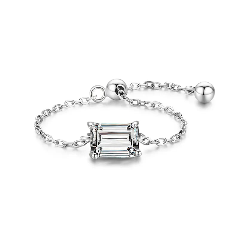 Modian 5 Style Clear CZ Link Chain Ring Trendy 925 Sterling Silver Adjustable Charm Gold Color Rings For Women Wedding Jewelry
