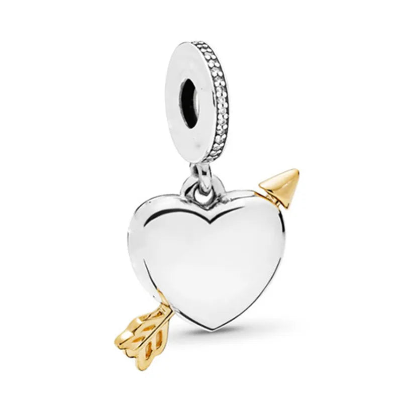 New Animal Footprint Musical Note Safety Chain Crown Boy Pendant Fits Pandora Charm Bracelet DIY Women's Original Beading Gifts